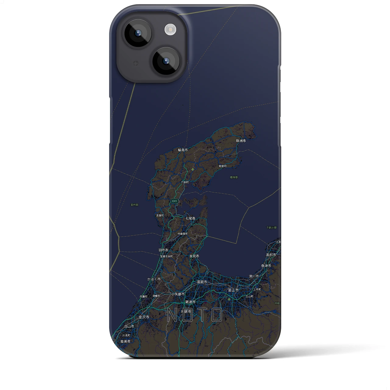 【能登2(石川県)】地図柄iPhoneケース(バックカバータイプ)