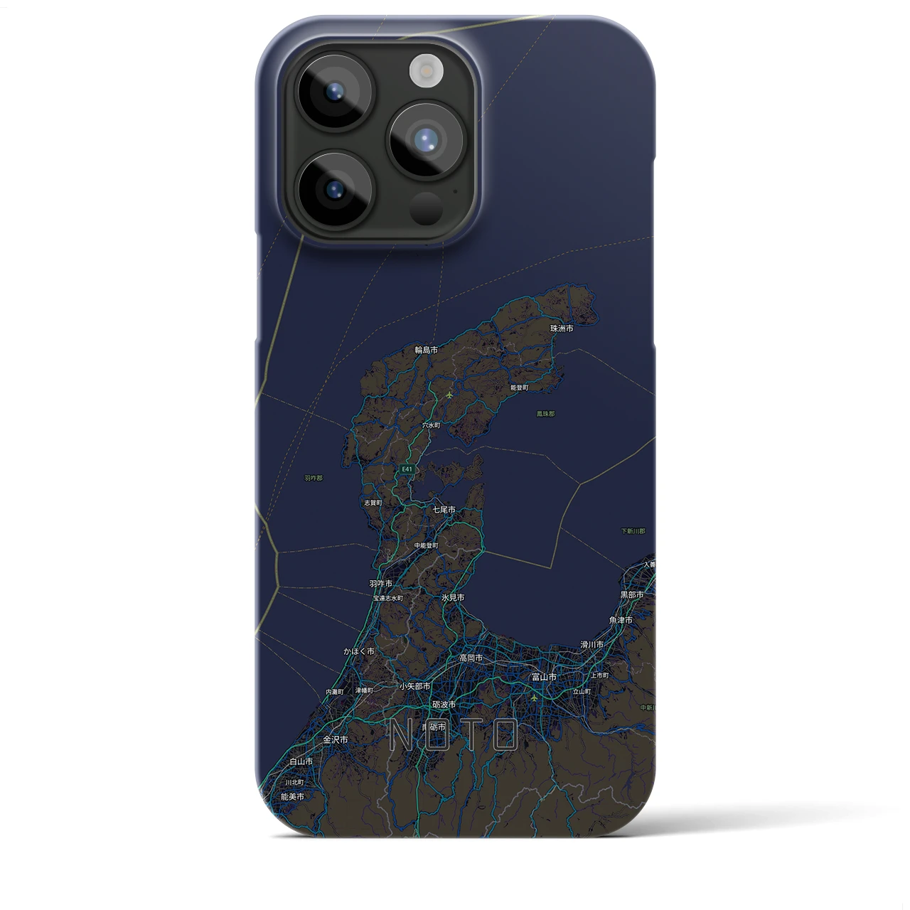 【能登2(石川県)】地図柄iPhoneケース(バックカバータイプ)