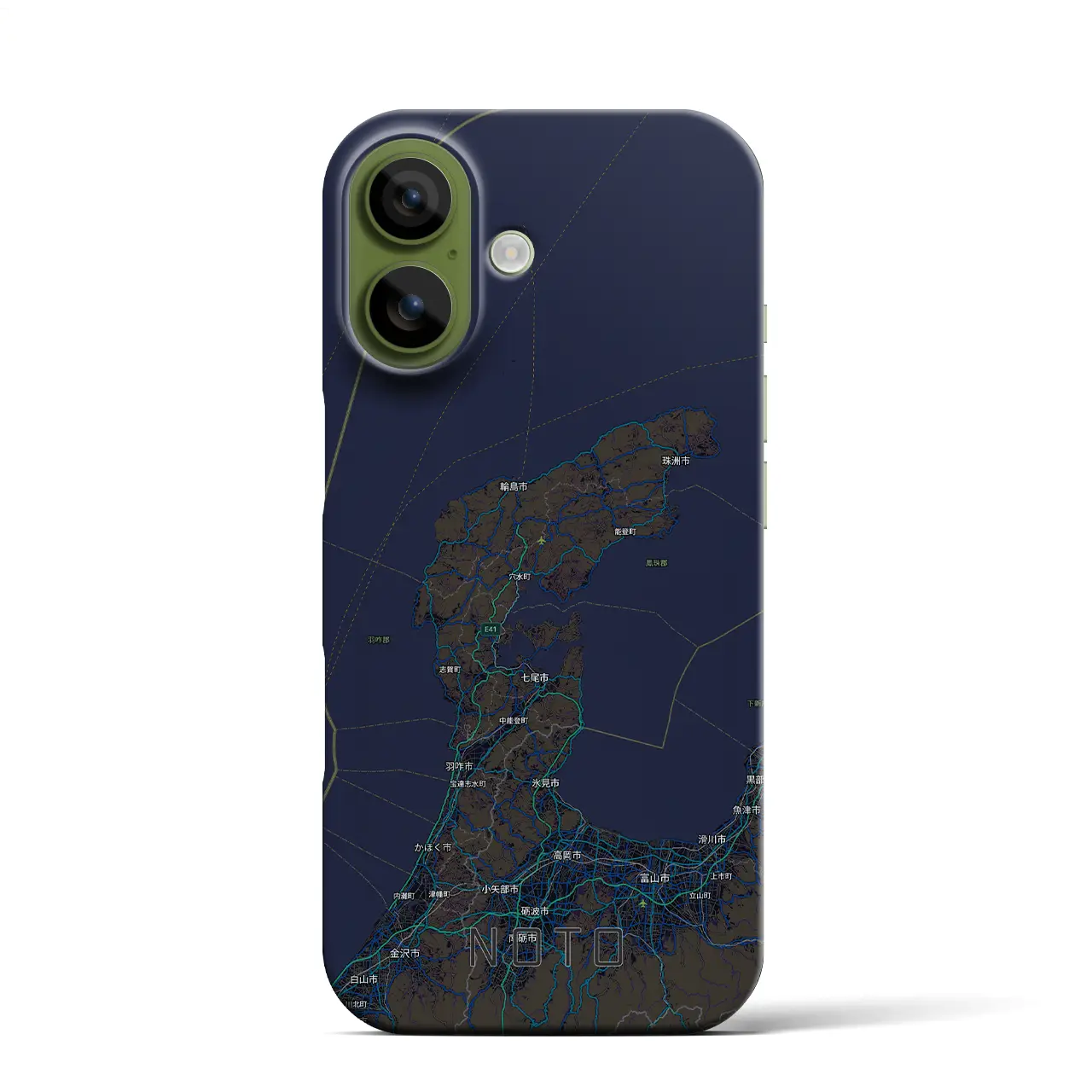 【能登2(石川県)】地図柄iPhoneケース(バックカバータイプ)