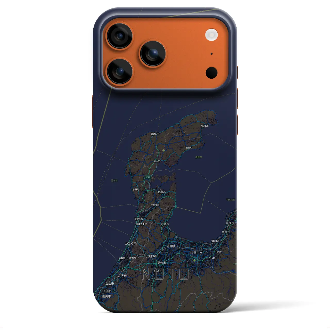 【能登2(石川県)】地図柄iPhoneケース(バックカバータイプ)