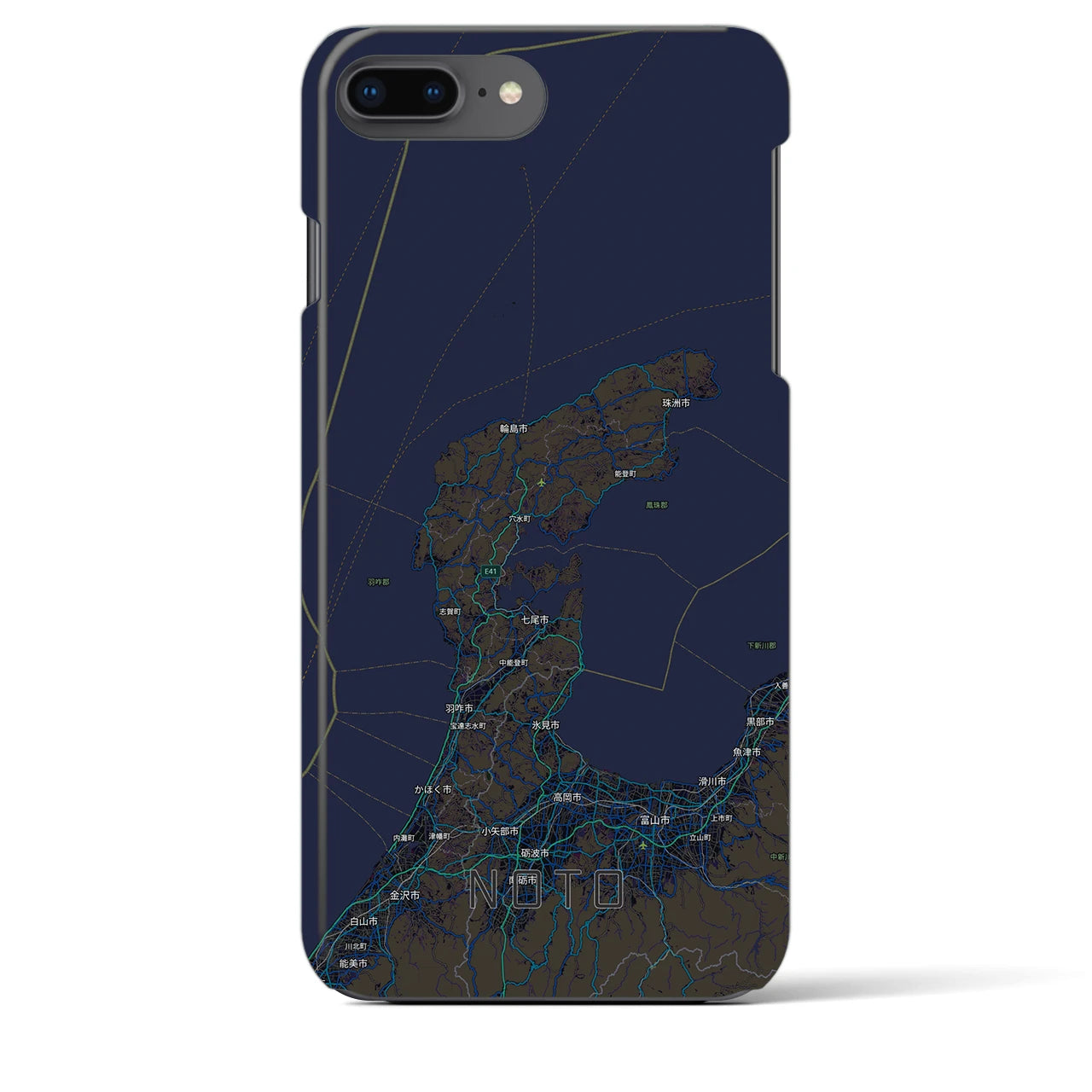 【能登2(石川県)】地図柄iPhoneケース(バックカバータイプ)