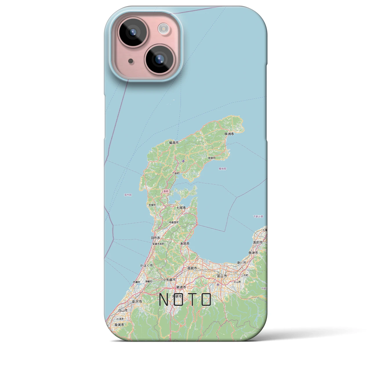 【能登2(石川県)】地図柄iPhoneケース(バックカバータイプ)