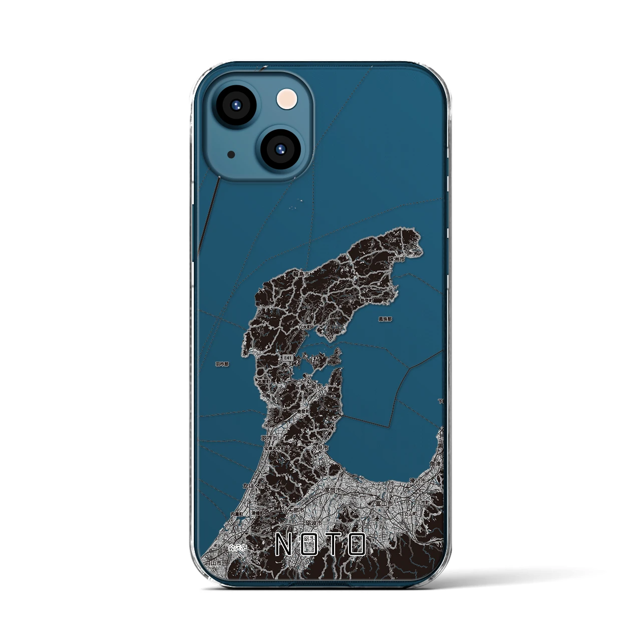 【能登2(石川県)】地図柄iPhoneケース(クリアタイプ)