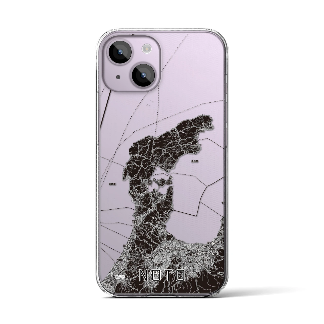 【能登2(石川県)】地図柄iPhoneケース(クリアタイプ)