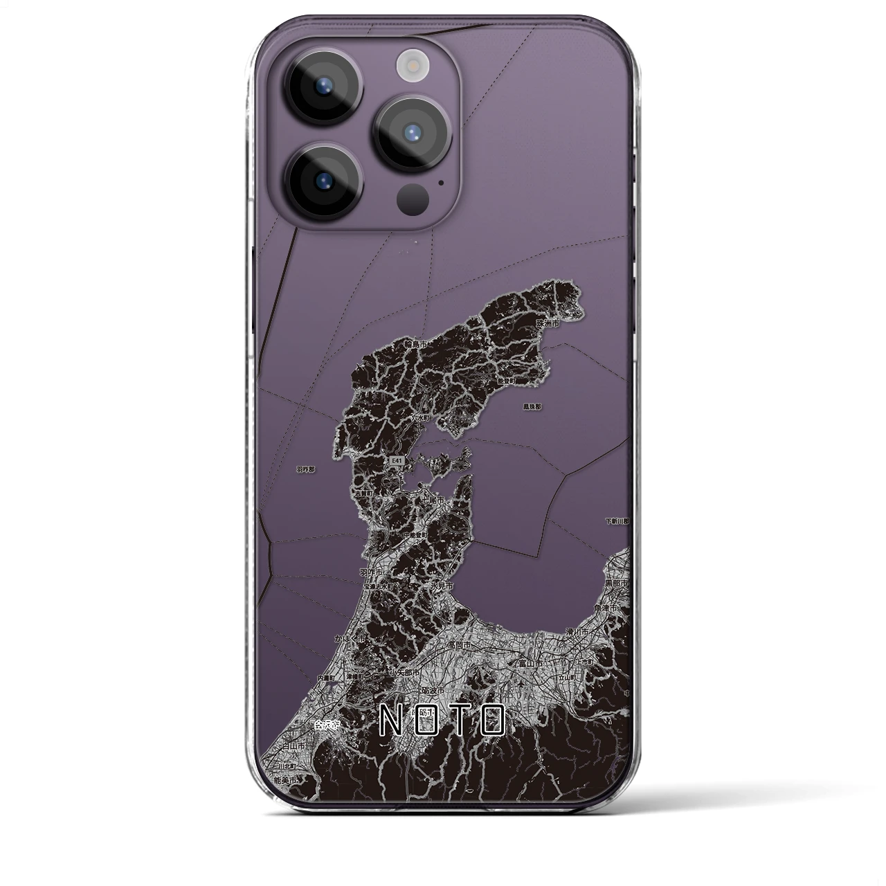 【能登2(石川県)】地図柄iPhoneケース(クリアタイプ)