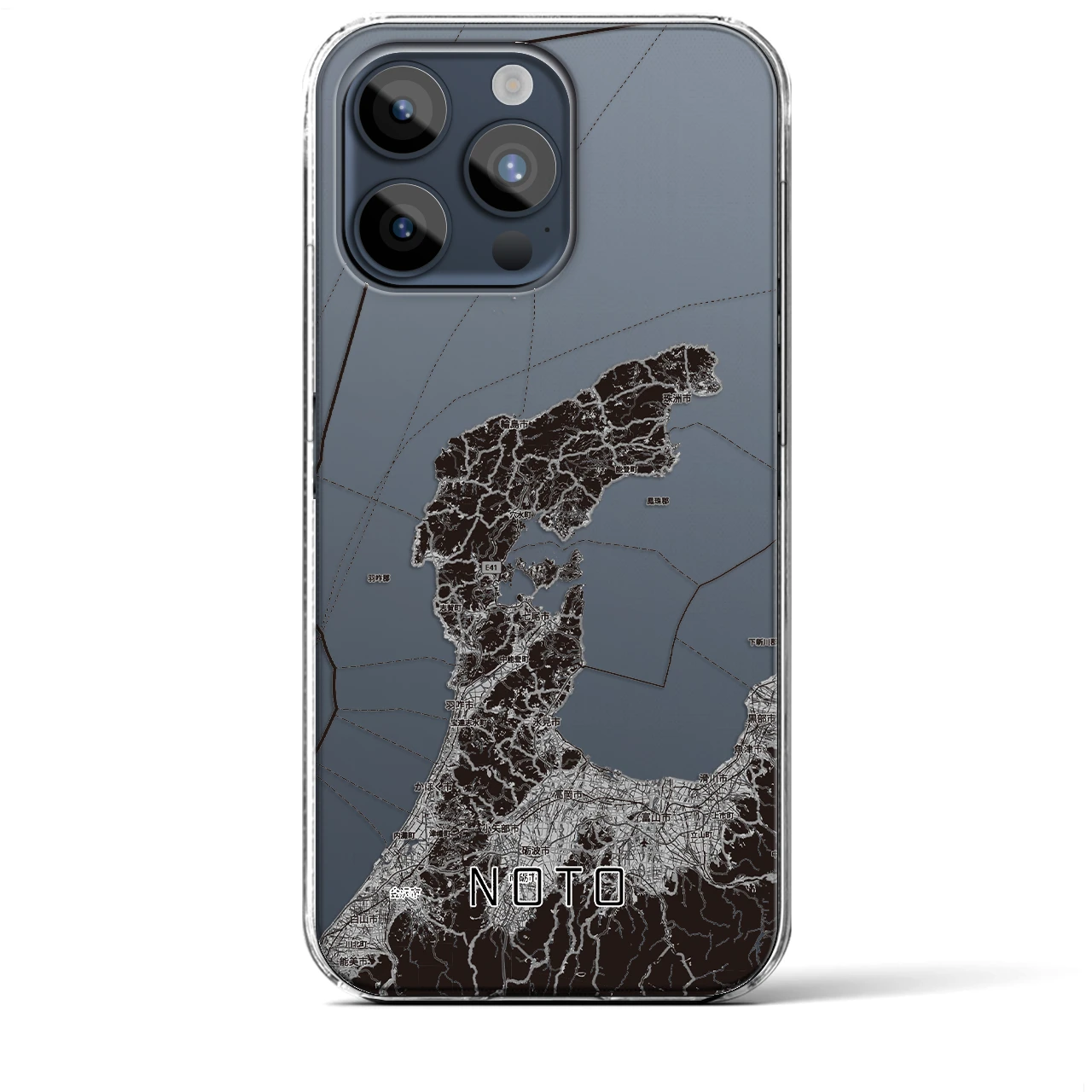 【能登2(石川県)】地図柄iPhoneケース(クリアタイプ)