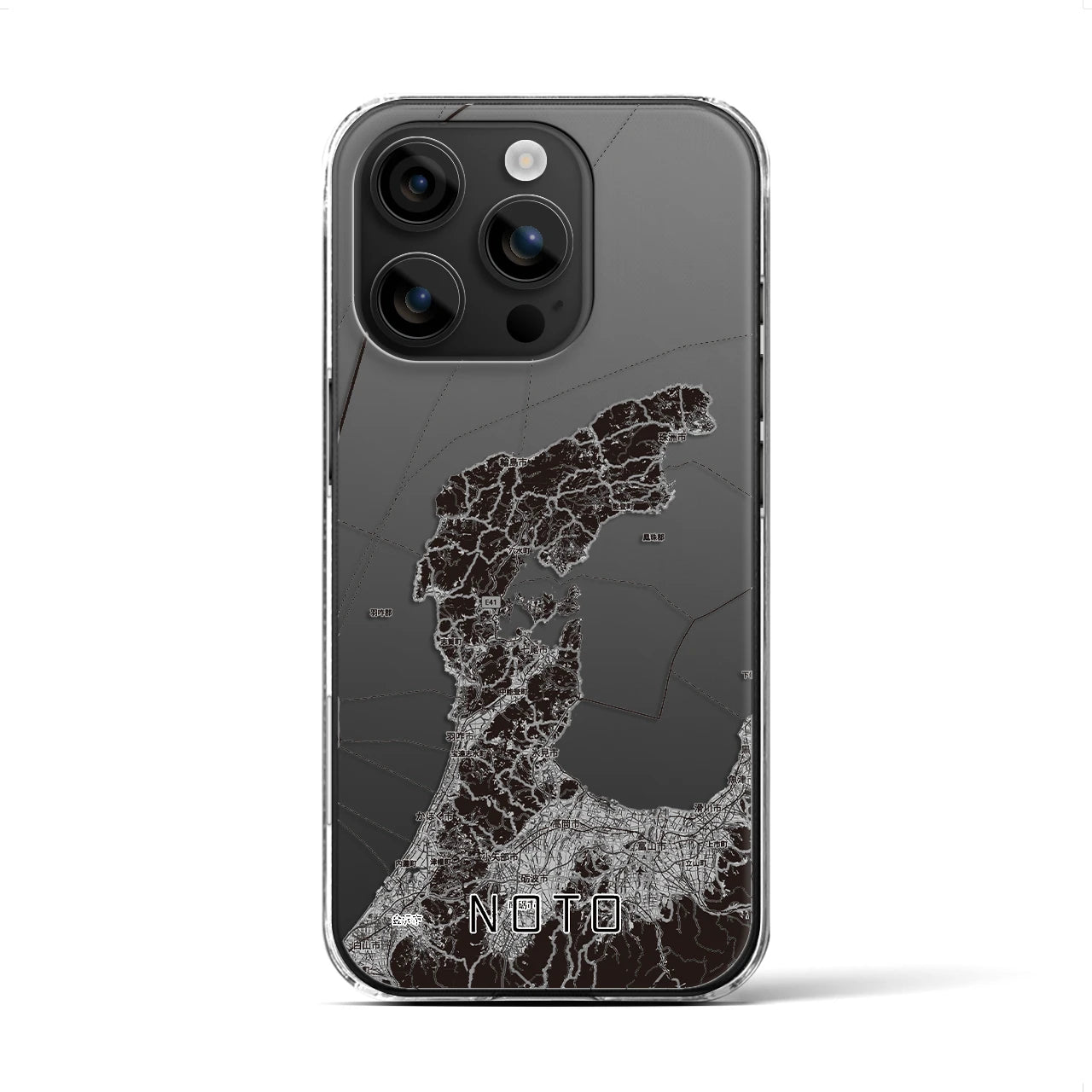 【能登2(石川県)】地図柄iPhoneケース(クリアタイプ)