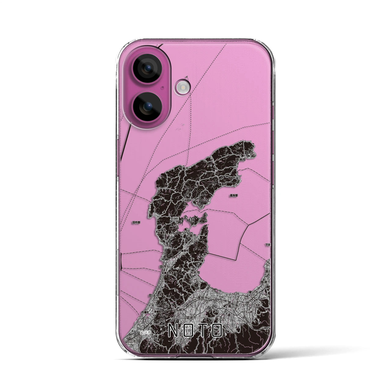 【能登2(石川県)】地図柄iPhoneケース(クリアタイプ)