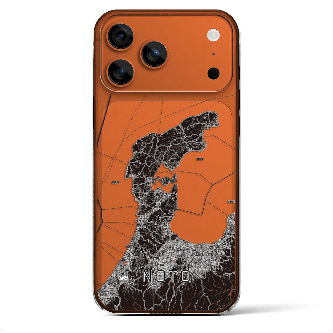 【能登2(石川県)】地図柄iPhoneケース(クリアタイプ)