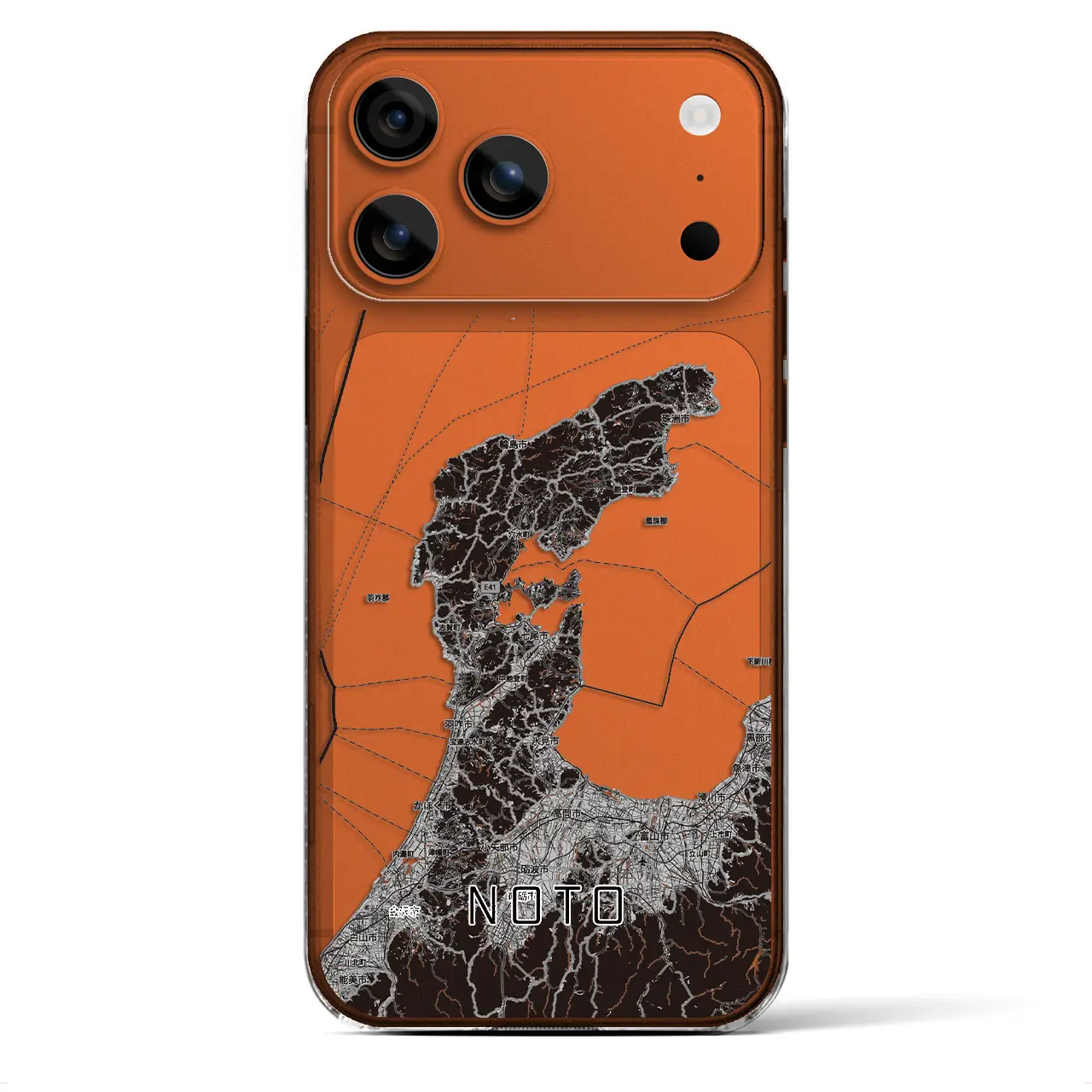 【能登2(石川県)】地図柄iPhoneケース(クリアタイプ)