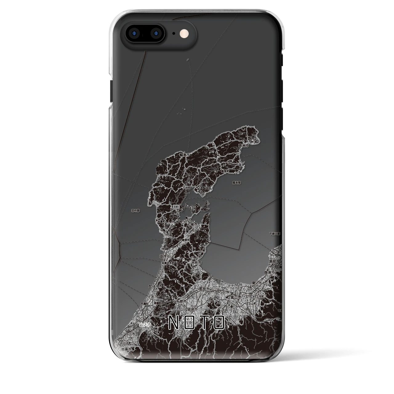 【能登2(石川県)】地図柄iPhoneケース(クリアタイプ)