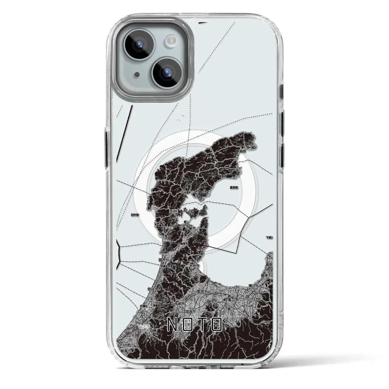 【能登2(石川県)】地図柄iPhoneケース(MagSafeタイプ)