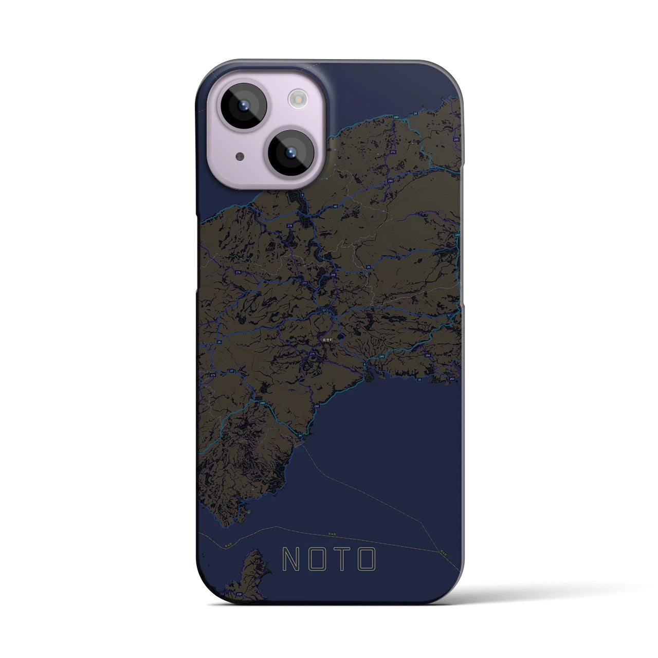 【能登(石川県)】地図柄iPhoneケース(バックカバータイプ)