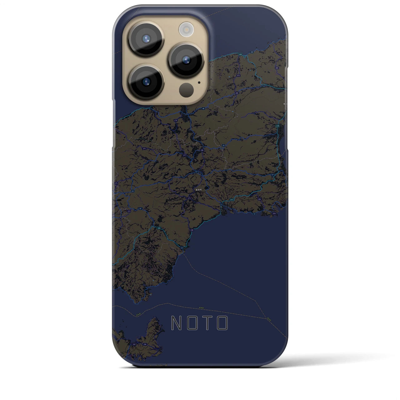 【能登(石川県)】地図柄iPhoneケース(バックカバータイプ)