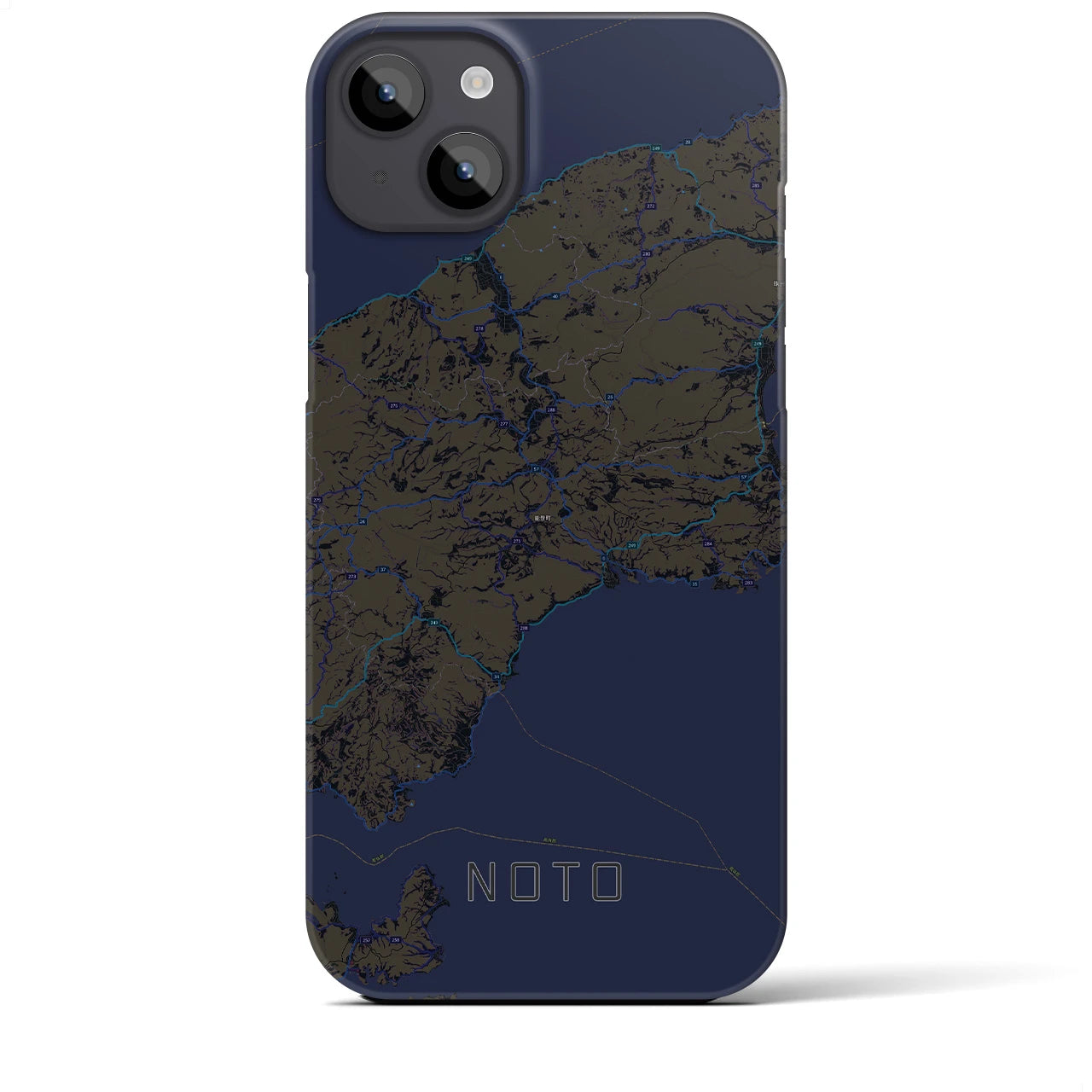 【能登(石川県)】地図柄iPhoneケース(バックカバータイプ)