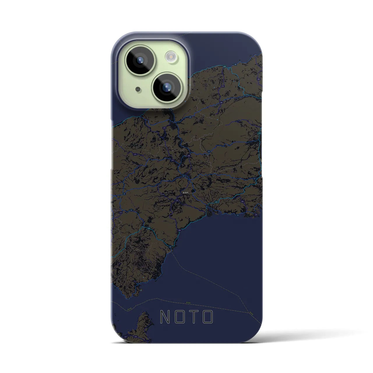 【能登(石川県)】地図柄iPhoneケース(バックカバータイプ)
