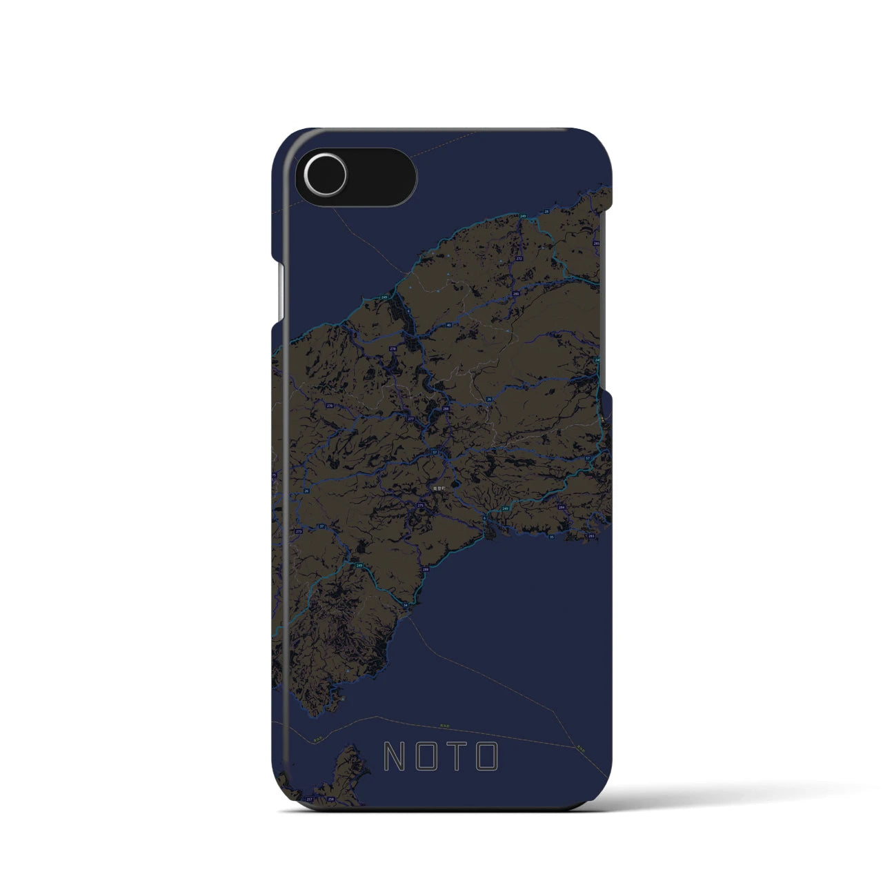 【能登(石川県)】地図柄iPhoneケース(バックカバータイプ)