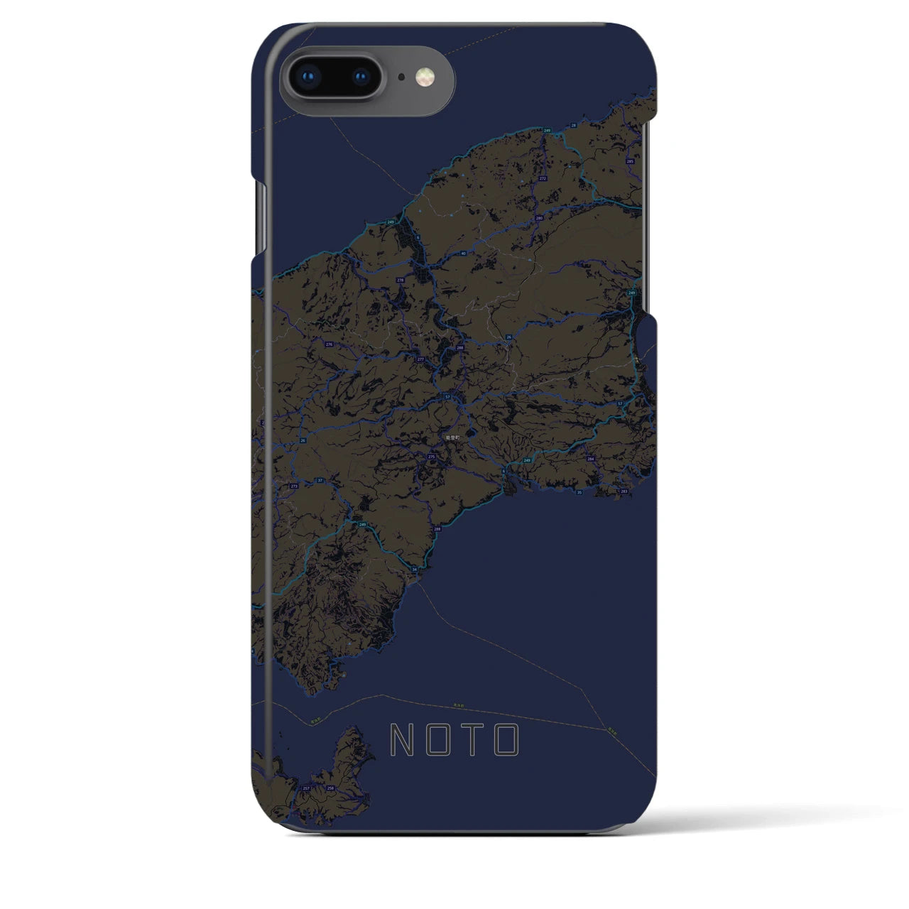 【能登(石川県)】地図柄iPhoneケース(バックカバータイプ)