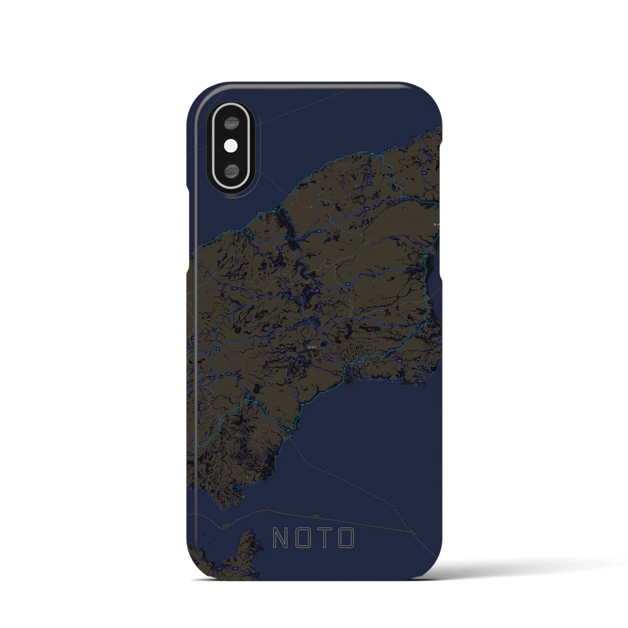 【能登(石川県)】地図柄iPhoneケース(バックカバータイプ)