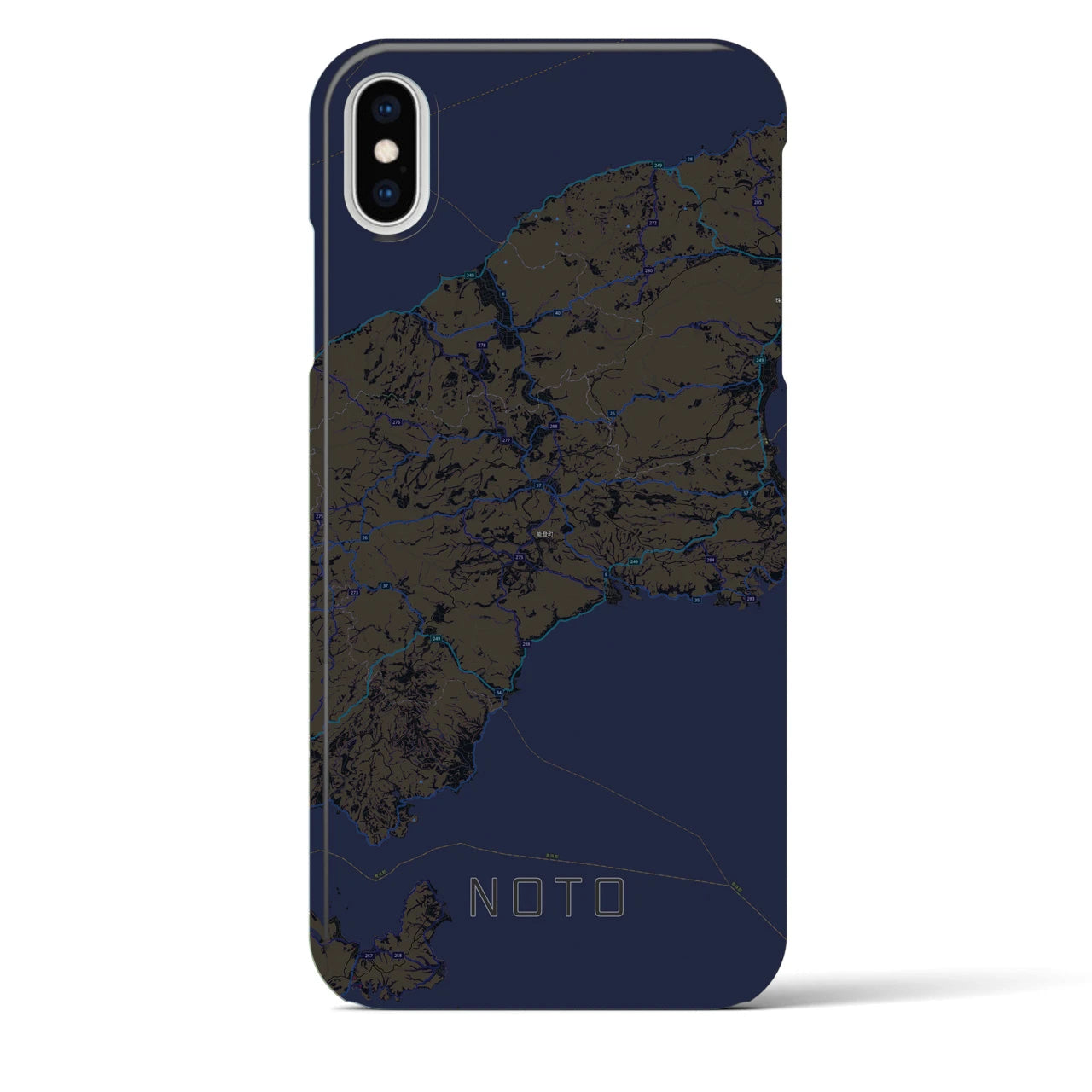【能登(石川県)】地図柄iPhoneケース(バックカバータイプ)