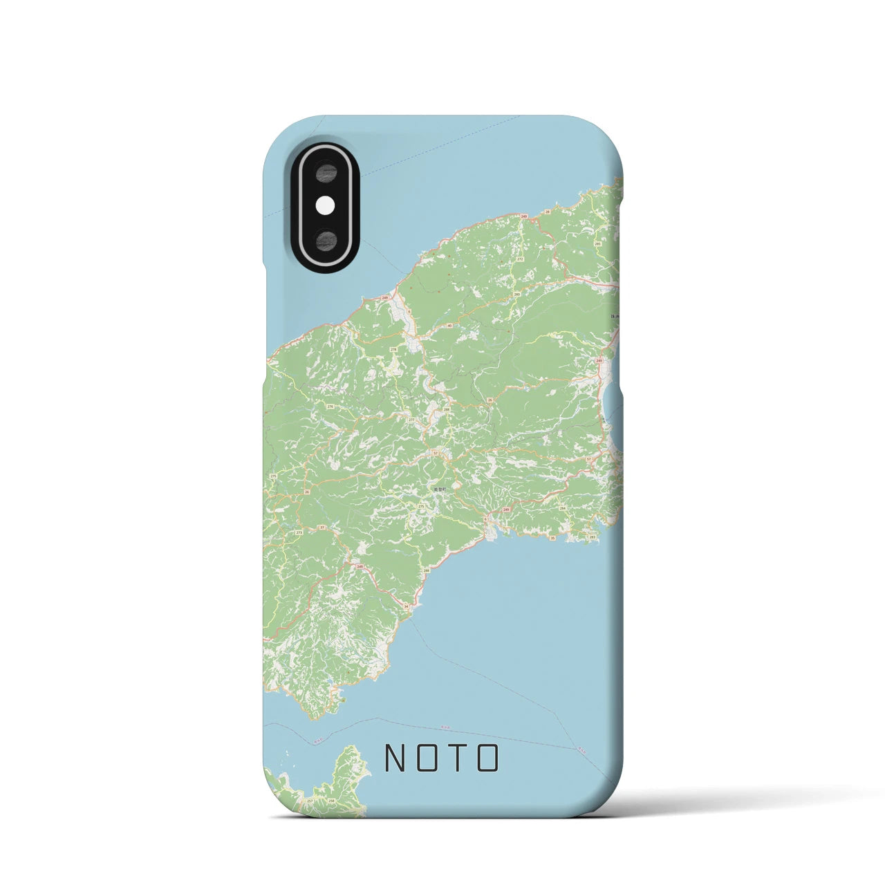 【能登(石川県)】地図柄iPhoneケース(バックカバータイプ)