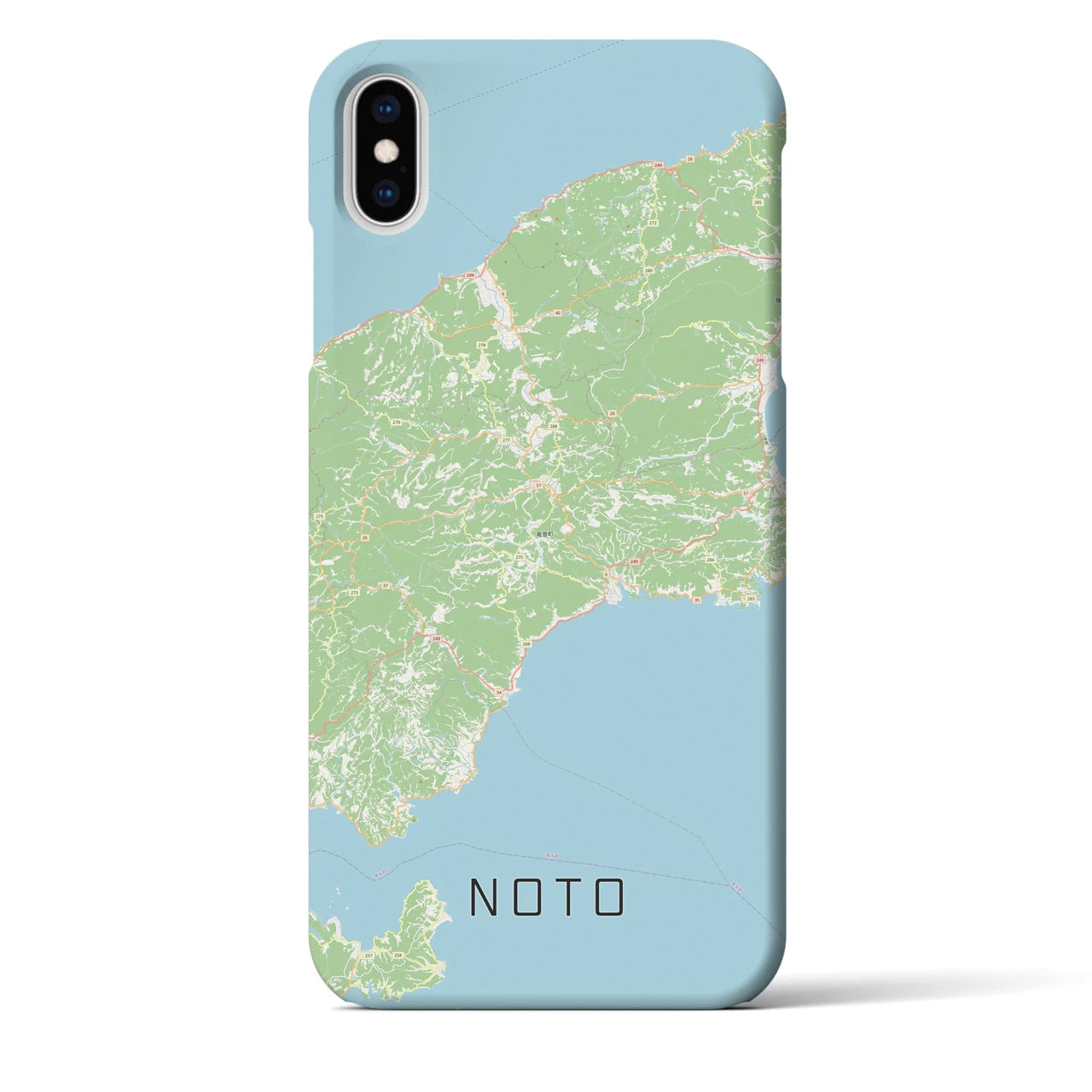 【能登(石川県)】地図柄iPhoneケース(バックカバータイプ)