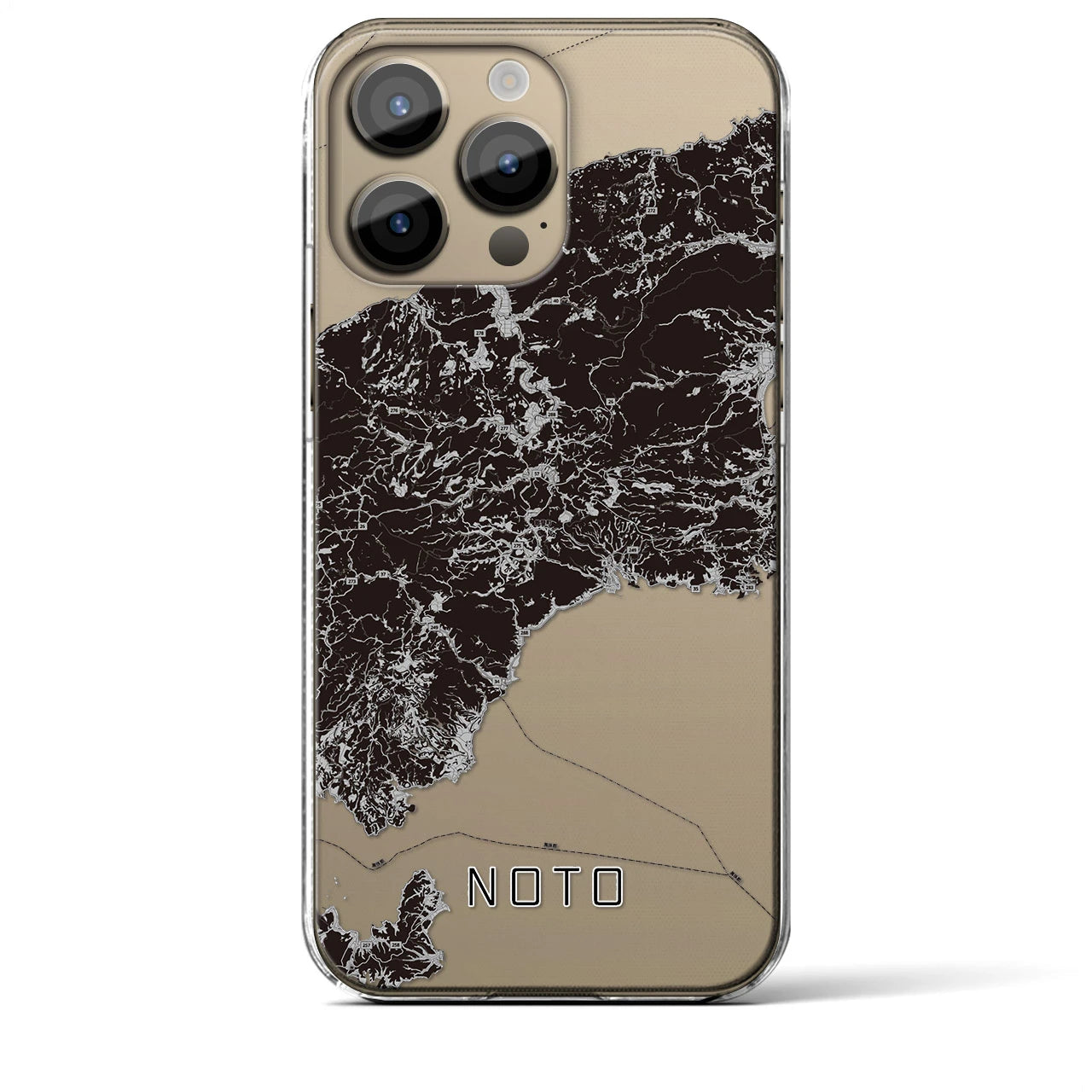 【能登(石川県)】地図柄iPhoneケース(クリアタイプ)