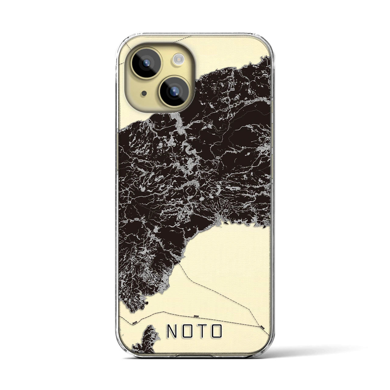 【能登(石川県)】地図柄iPhoneケース(クリアタイプ)