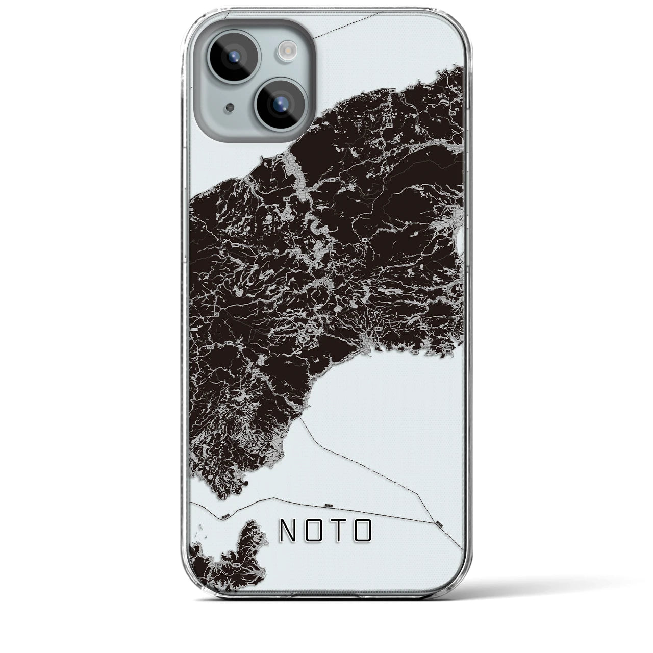 【能登(石川県)】地図柄iPhoneケース(クリアタイプ)