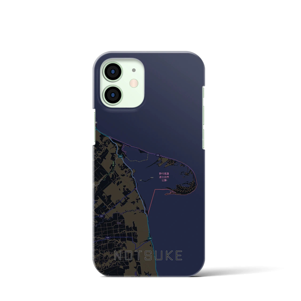 【野付(北海道)】地図柄iPhoneケース(バックカバータイプ)