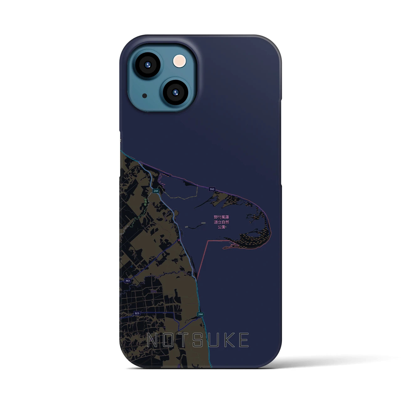【野付(北海道)】地図柄iPhoneケース(バックカバータイプ)