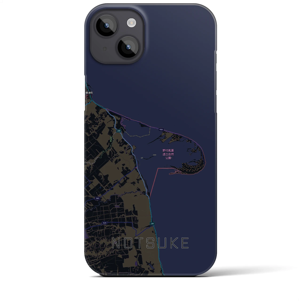 【野付(北海道)】地図柄iPhoneケース(バックカバータイプ)
