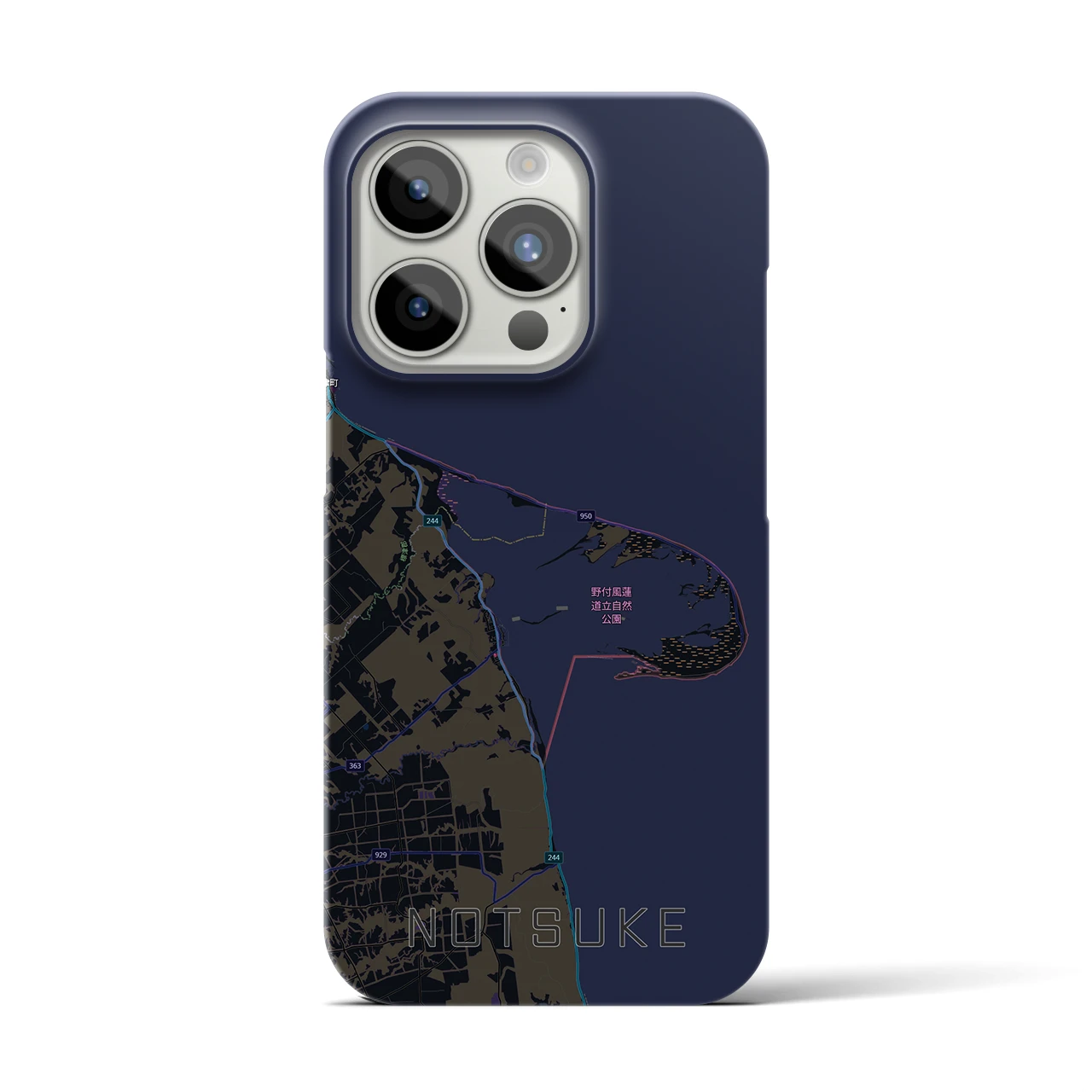 【野付(北海道)】地図柄iPhoneケース(バックカバータイプ)