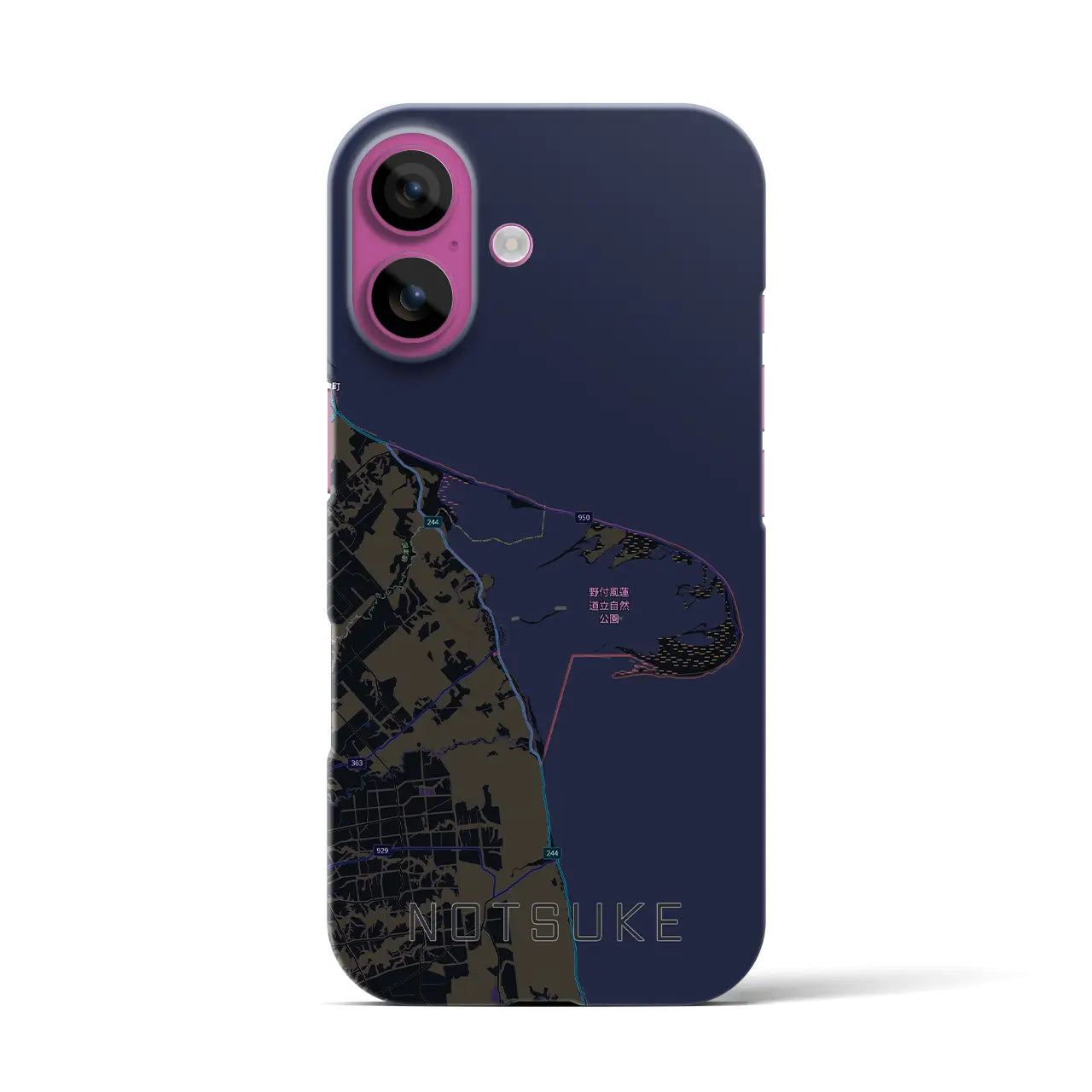 【野付(北海道)】地図柄iPhoneケース(バックカバータイプ)