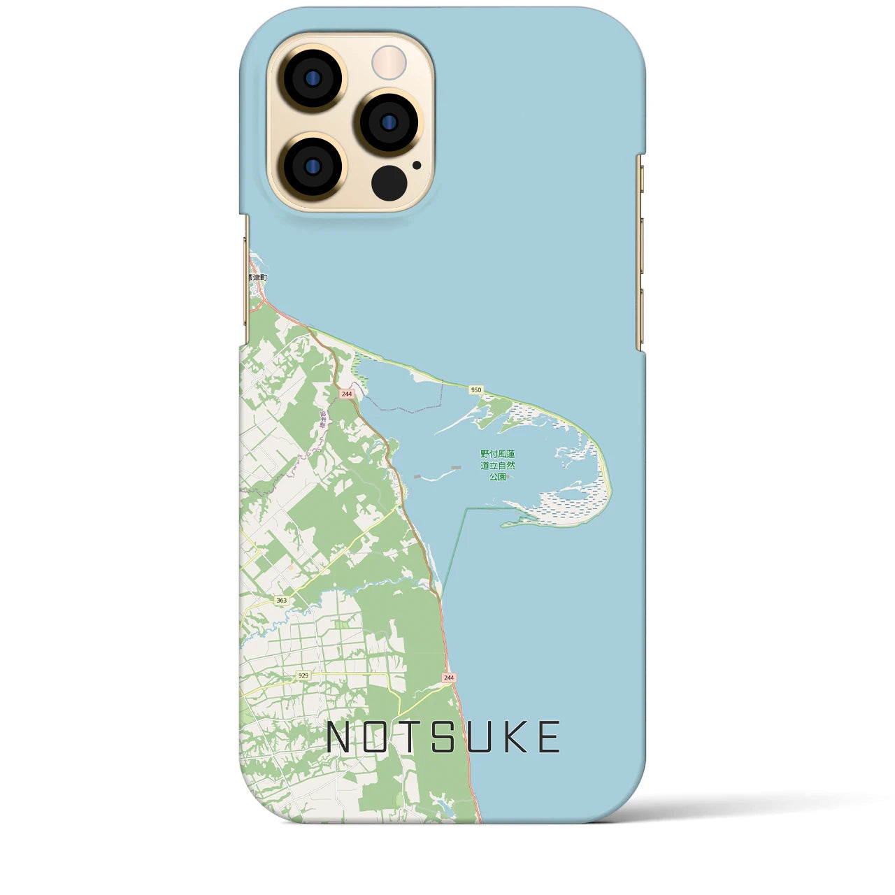 【野付(北海道)】地図柄iPhoneケース(バックカバータイプ)