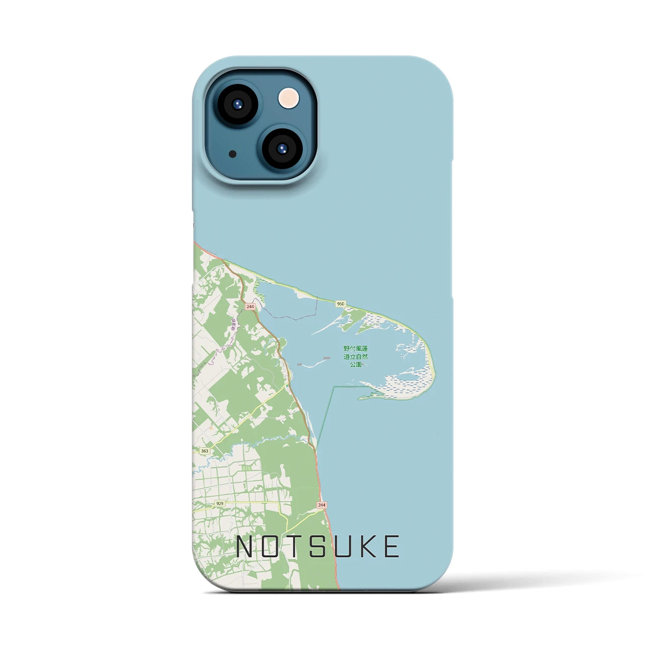 【野付(北海道)】地図柄iPhoneケース(バックカバータイプ)