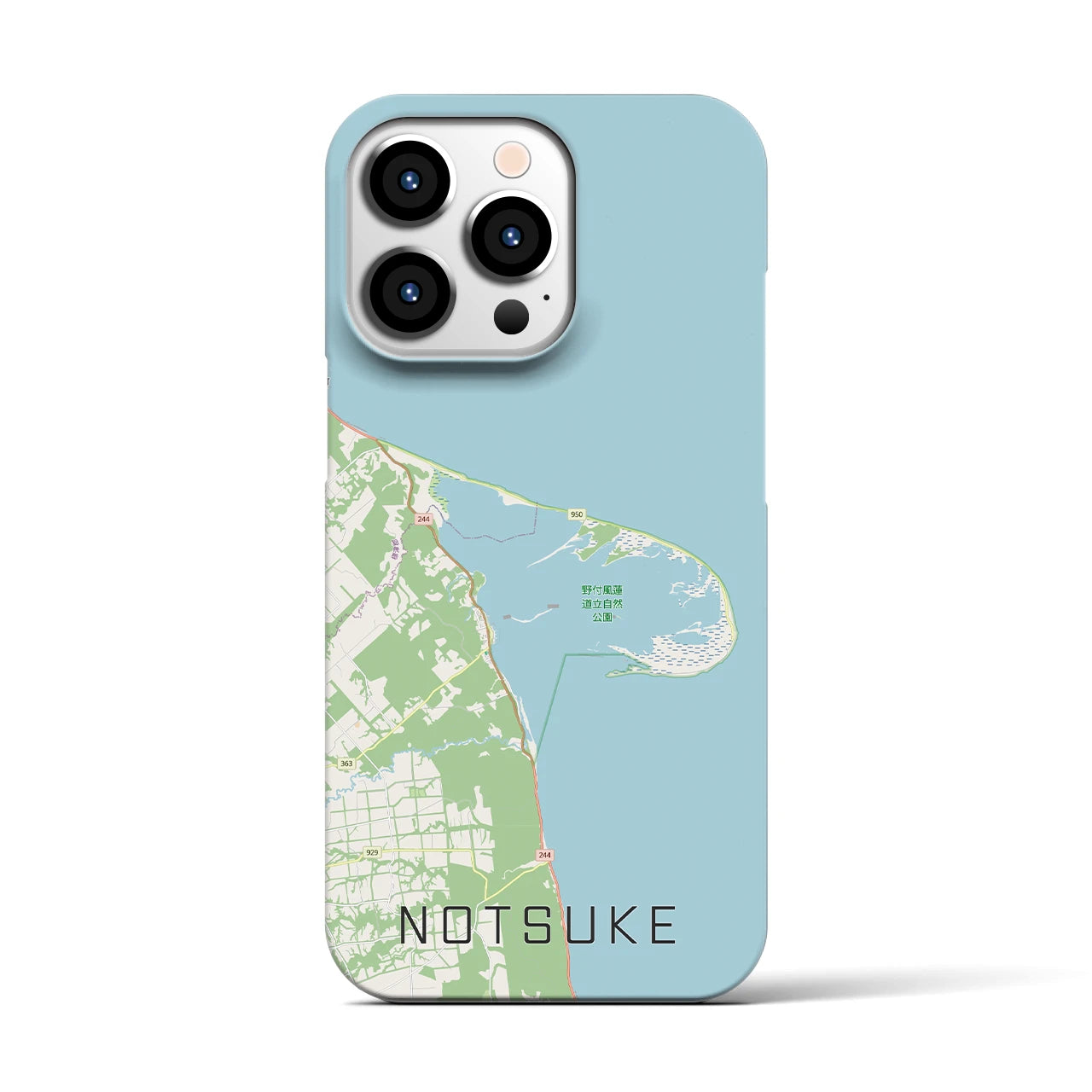 【野付(北海道)】地図柄iPhoneケース(バックカバータイプ)