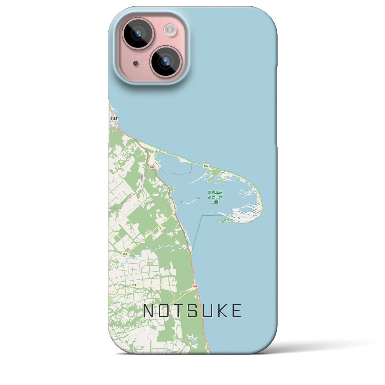 【野付(北海道)】地図柄iPhoneケース(バックカバータイプ)