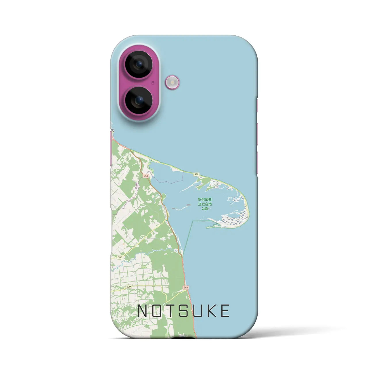 【野付(北海道)】地図柄iPhoneケース(バックカバータイプ)