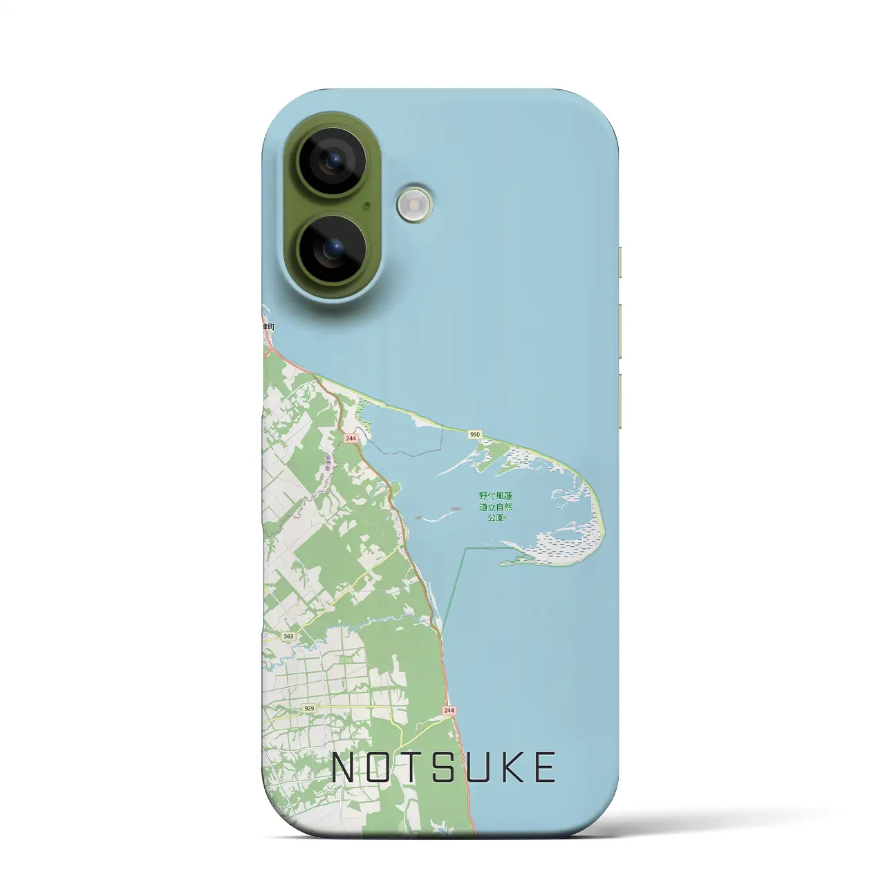 【野付(北海道)】地図柄iPhoneケース(バックカバータイプ)ブラック・iPhone 17 Pro Max 用