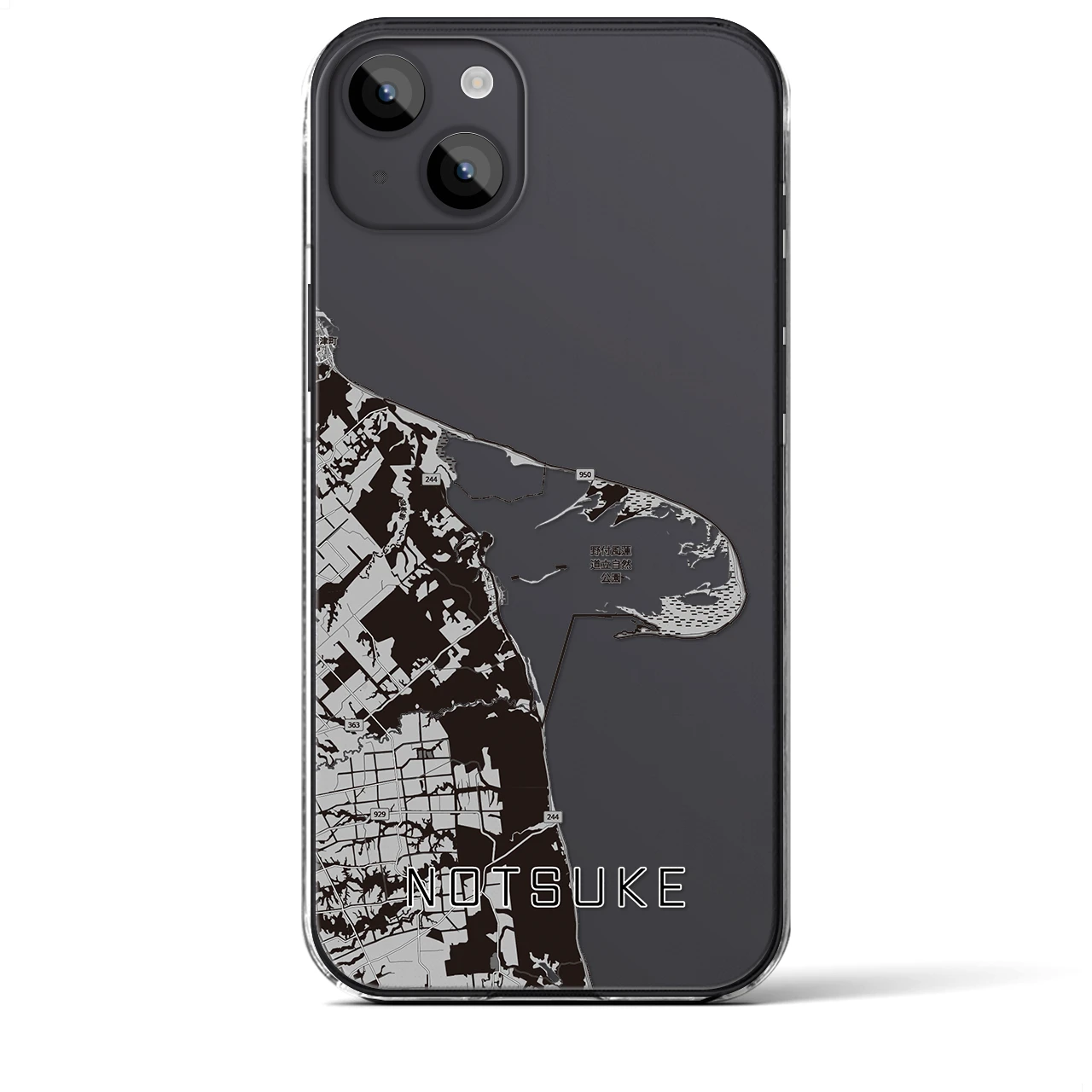 【野付(北海道)】地図柄iPhoneケース(クリアタイプ)