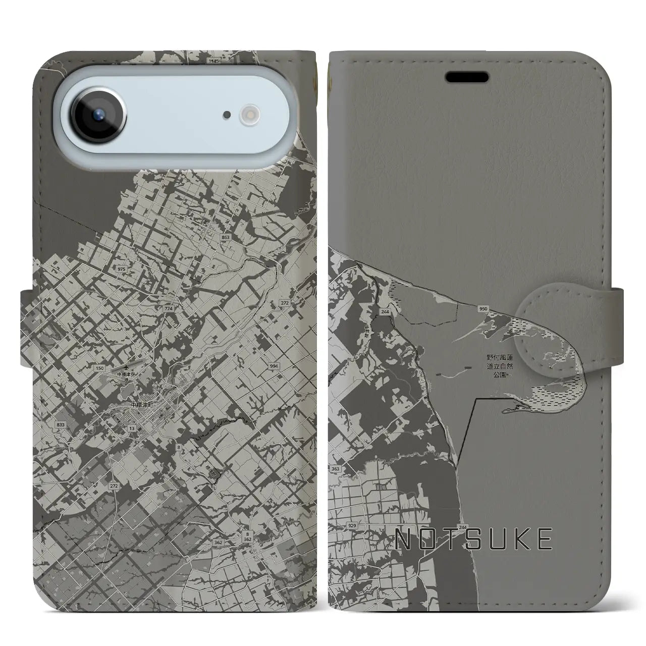 【野付(北海道)】地図柄iPhoneケース(手帳タイプ)
