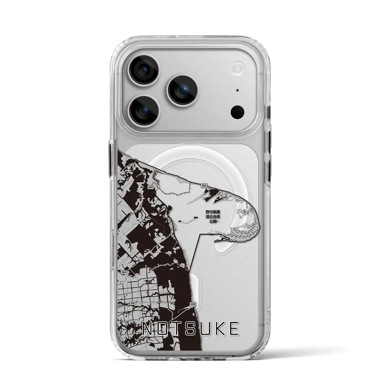 【野付(北海道)】地図柄iPhoneケース(MagSafeタイプ)