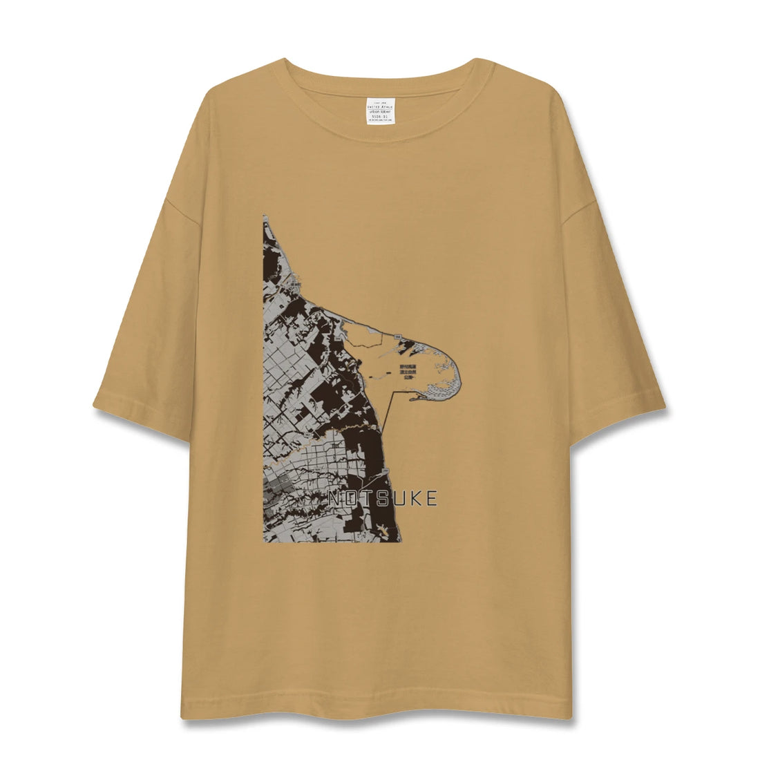 【野付(北海道)】地図柄ビッグシルエットTシャツ