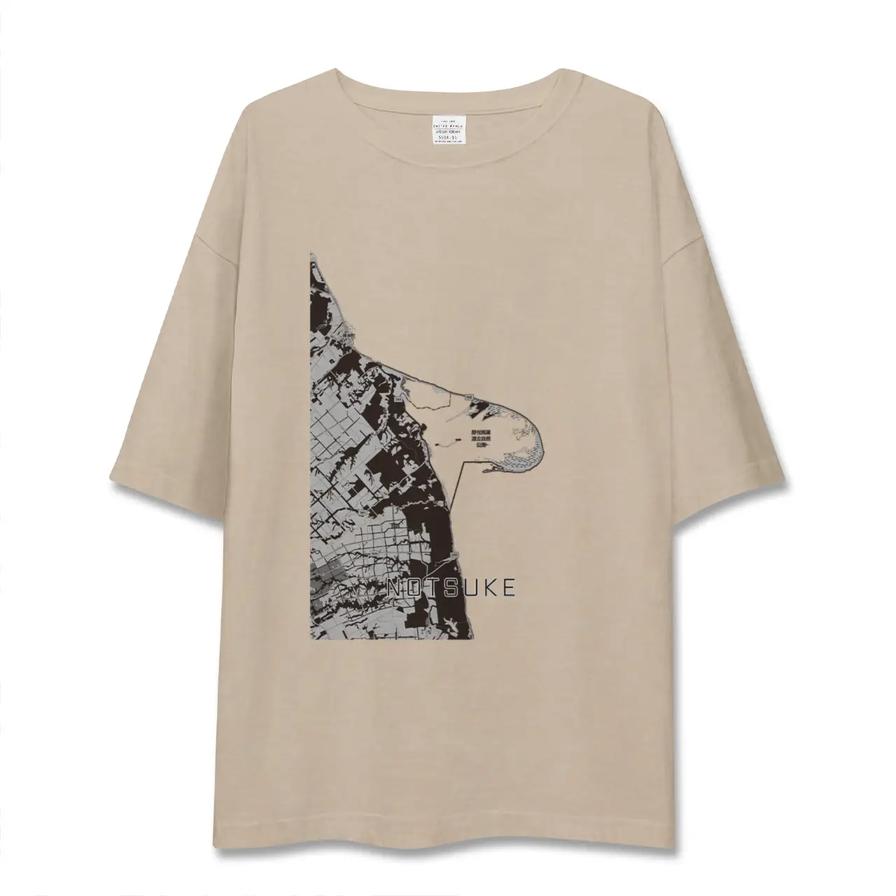 【野付(北海道)】地図柄ビッグシルエットTシャツ