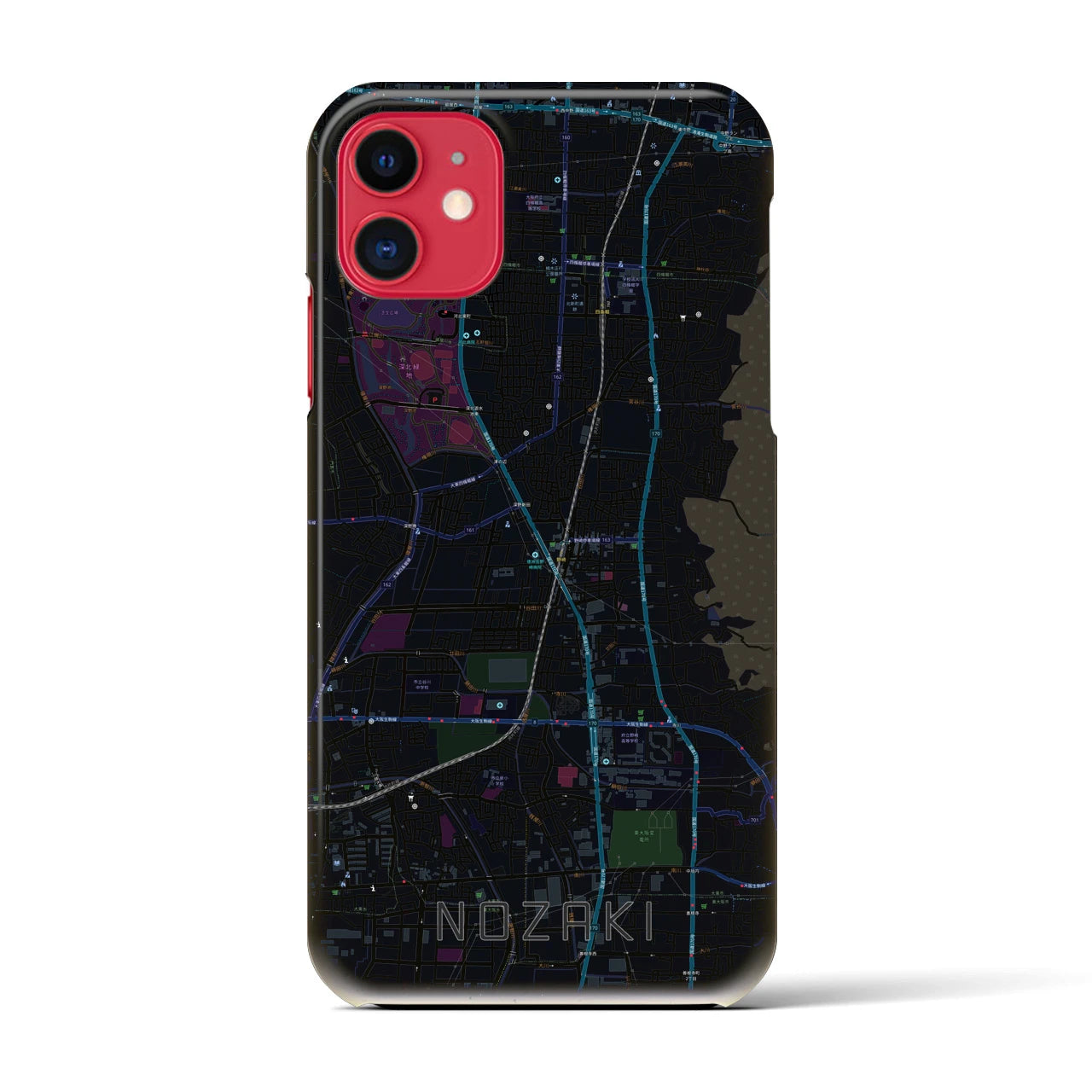 【野崎(大阪府)】地図柄iPhoneケース(バックカバータイプ)