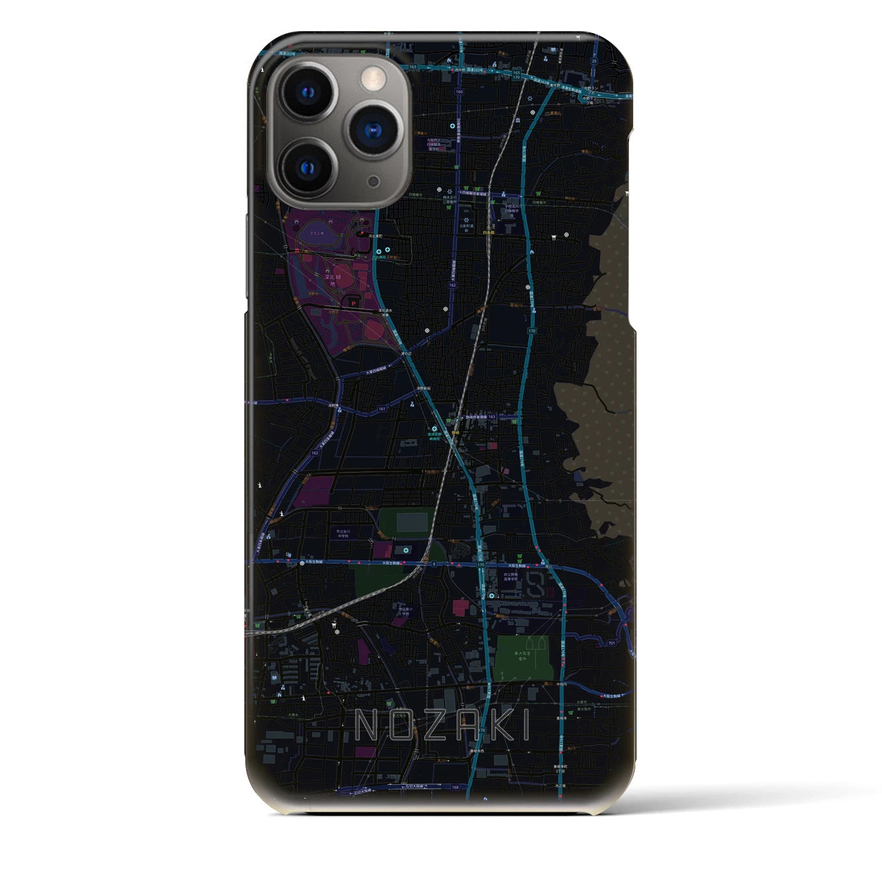 【野崎(大阪府)】地図柄iPhoneケース(バックカバータイプ)