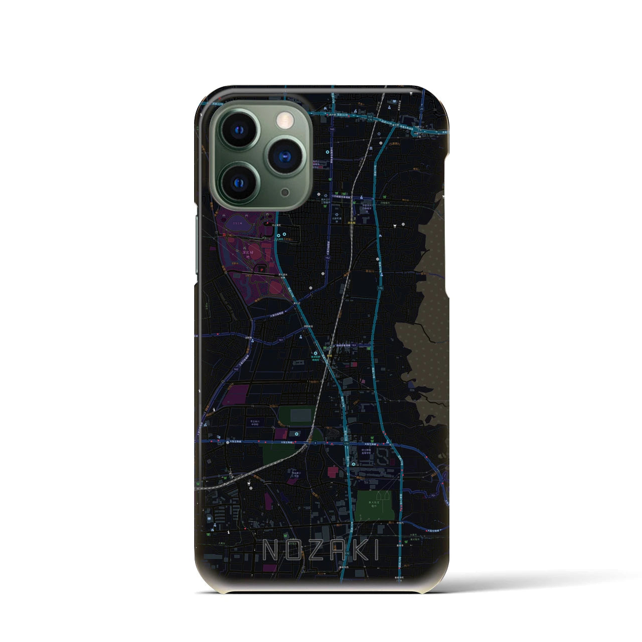 【野崎(大阪府)】地図柄iPhoneケース(バックカバータイプ)