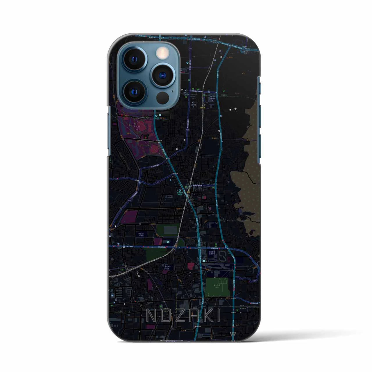 【野崎(大阪府)】地図柄iPhoneケース(バックカバータイプ)