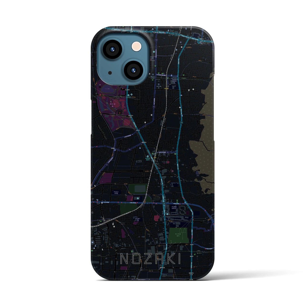 【野崎(大阪府)】地図柄iPhoneケース(バックカバータイプ)